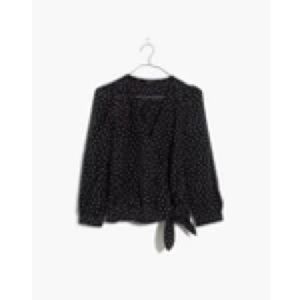 Silk star-scatter wrap top